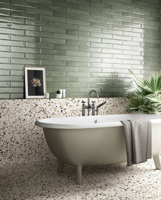 Verde Aqua Brick & Bianco Micro